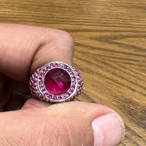 Emerald and silver rings